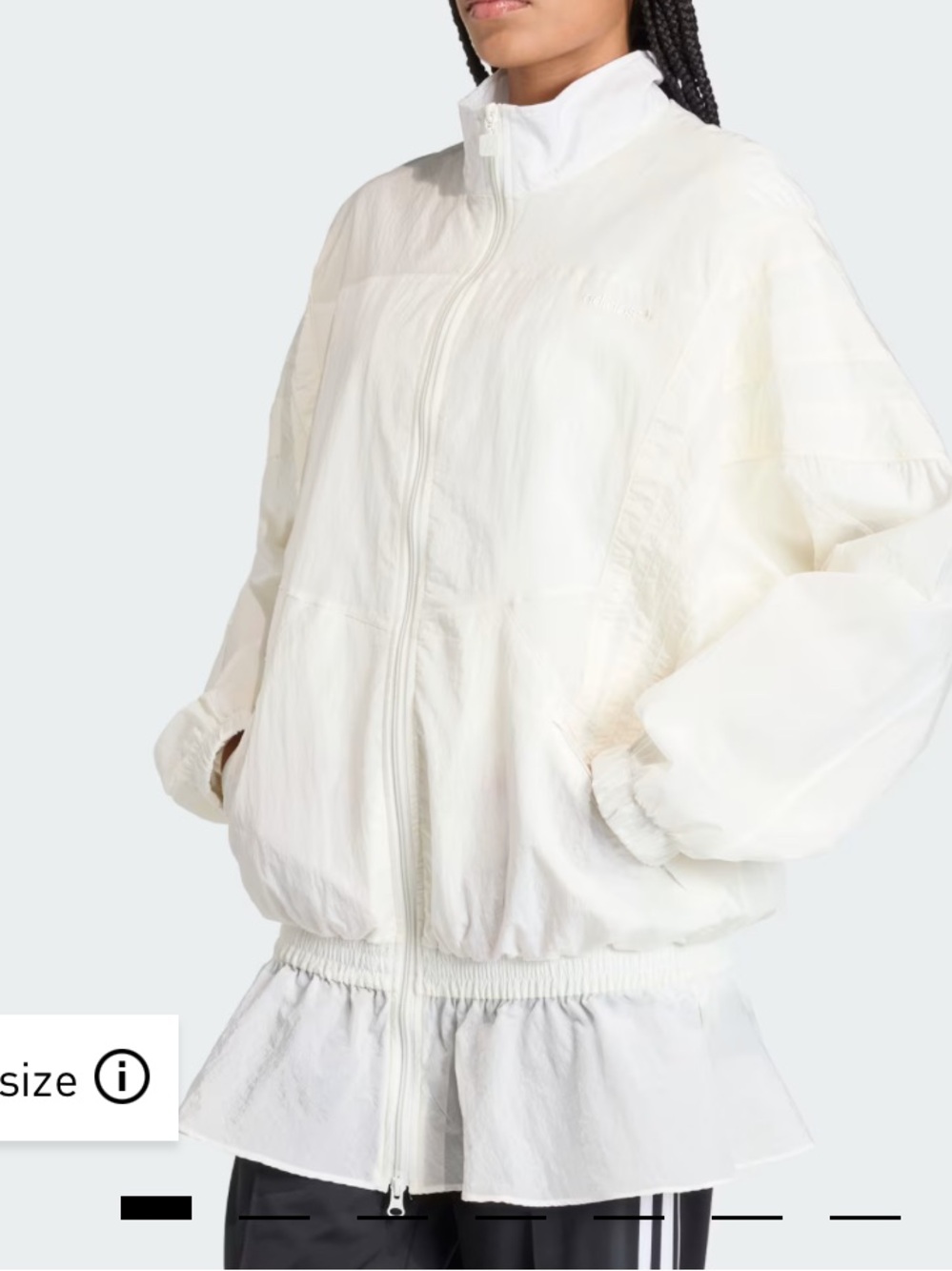 Adidas woven Women's White Lightweight Zip-Front Jacket size XS